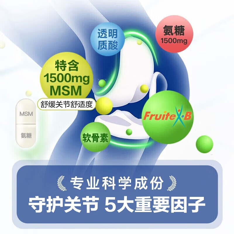 旭福益节【限时抢购】美国进口氨糖软骨素维骨力钙片中老年人补钙养护关节 【稳健周期】 120粒*3瓶