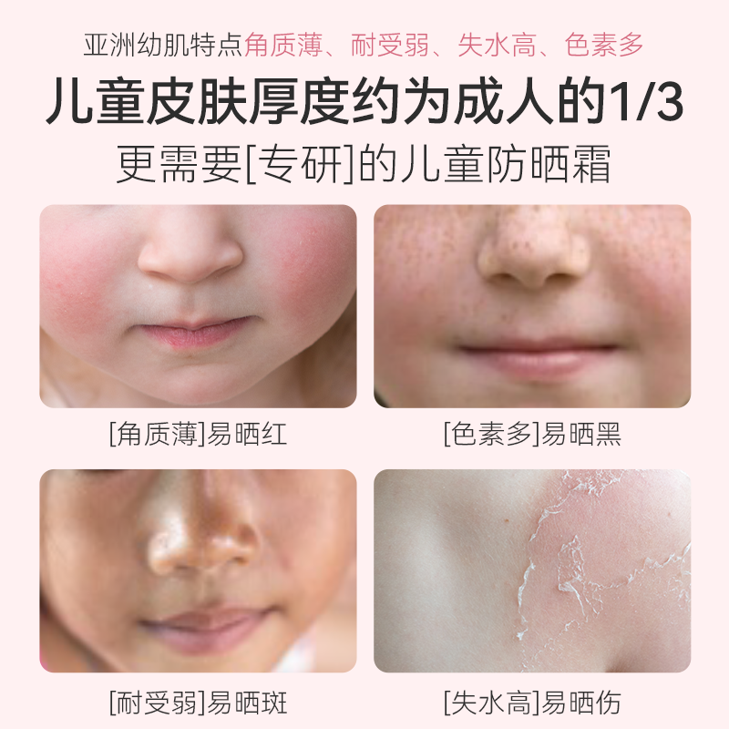 安伊妮(AIREE)进口儿童高倍防晒霜3-6-12岁物理防晒乳宝宝防水防汗户外隔紫外线 【植萃0添加】儿童防晒霜60g