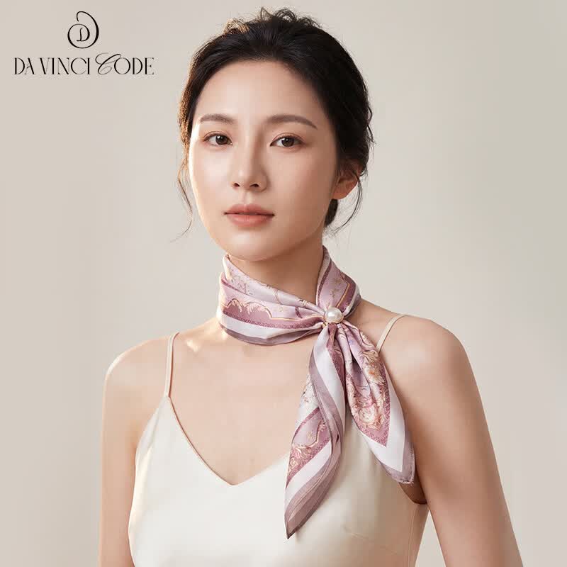 达芬奇密码真丝丝巾女桑蚕丝绸围巾防晒中方巾送长辈妈妈母亲节礼物