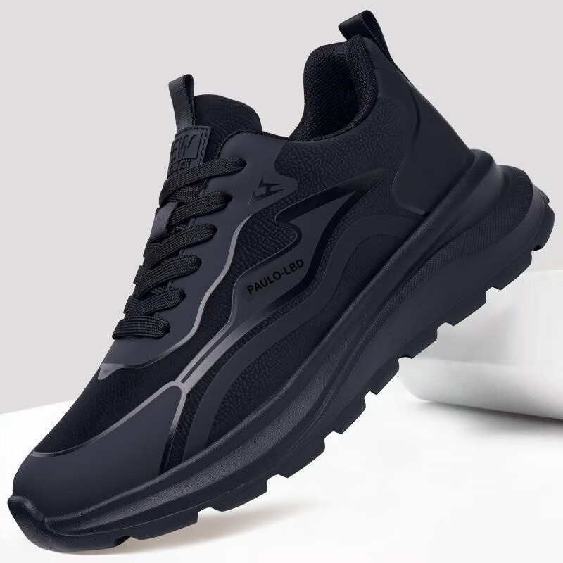 【2026爆款】春季新款透气百搭跑步动鞋厚底休闲老爹鞋yzj 纯黑色 41