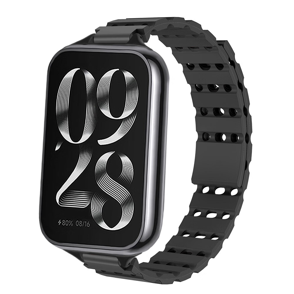 优智顺适用小米8Pro9Pro红米watch456超强磁吸钉扣窄版手表带12mm男女通用运动跑步手环配件金属暗扣舒适 星光烟紫【窄版】 适用红米watch456 银头