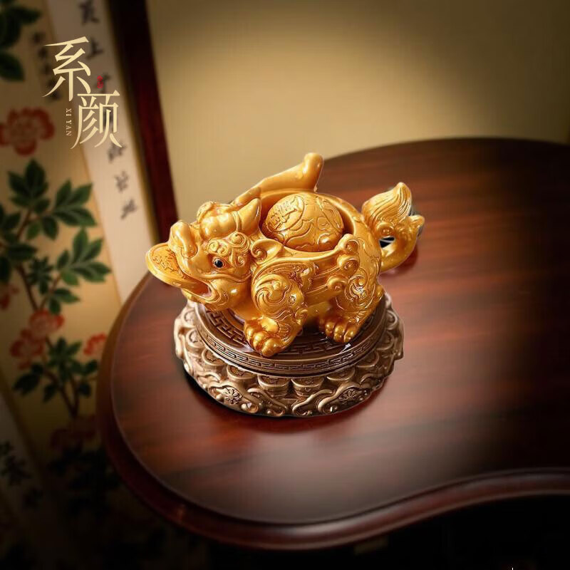 系颜家用可养招财貔貅金蟾变色茶宠摆件茶桌茶道配件创意轻奢礼品 时来运转喷水貔貅(变金色)