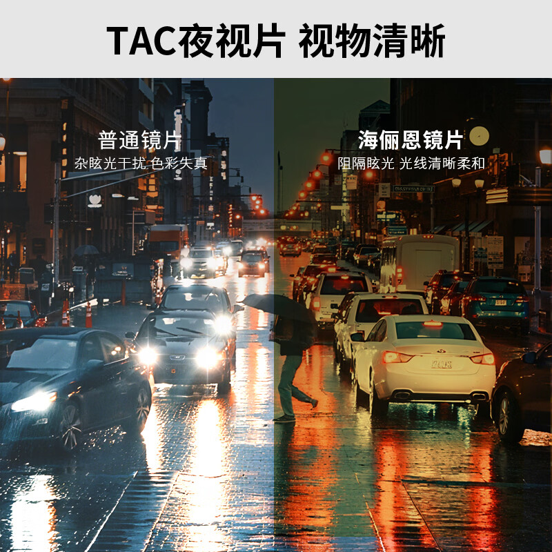海俪恩(HORIEN)夜视眼镜开车专用墨镜男日夜两用变色偏光太阳镜驾驶防远光N6757 N6757-Y01 柠檬黄(日夜俩用 夜视变色)