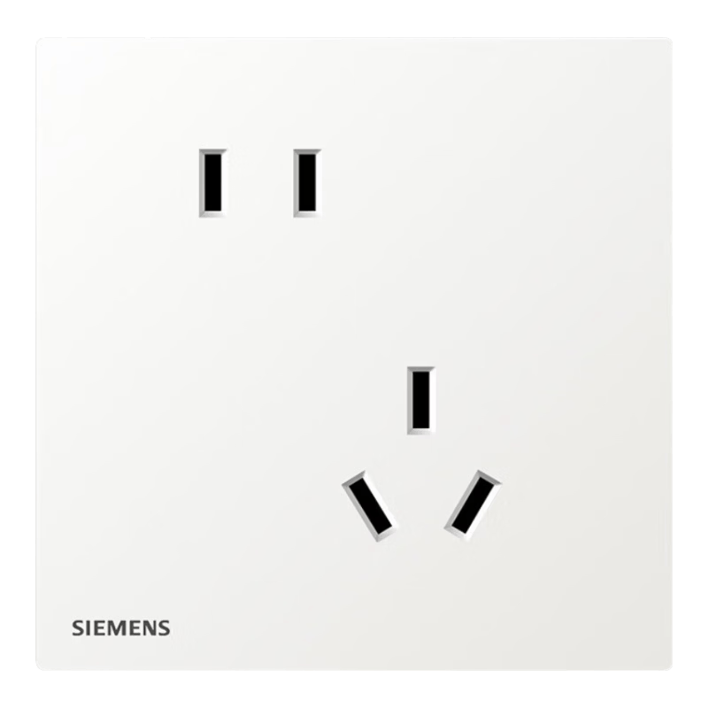 西门子（SIEMENS）开关插座面板 无边框大面板墙壁86型暗装 蕴逸系列象牙白 正五孔插座 全屋通用