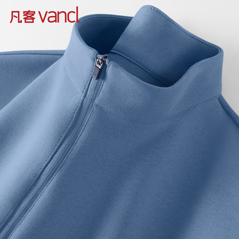 凡客诚品（VANCL）t恤男2026夏款宽松抑菌速干短袖男士防晒半拉链立领体恤 蓝 2XL