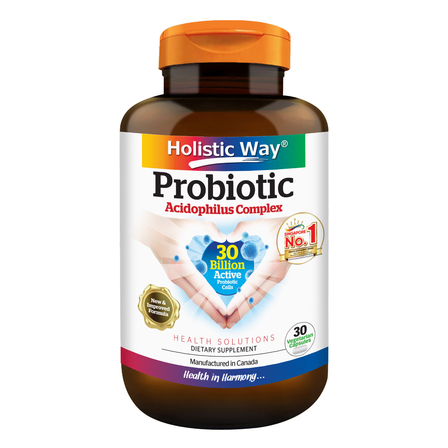 Holistic Way 全益康300亿活性益生菌胶囊肠胃养护修复肠道菌群改善消化吸收 单瓶装 30粒*1瓶