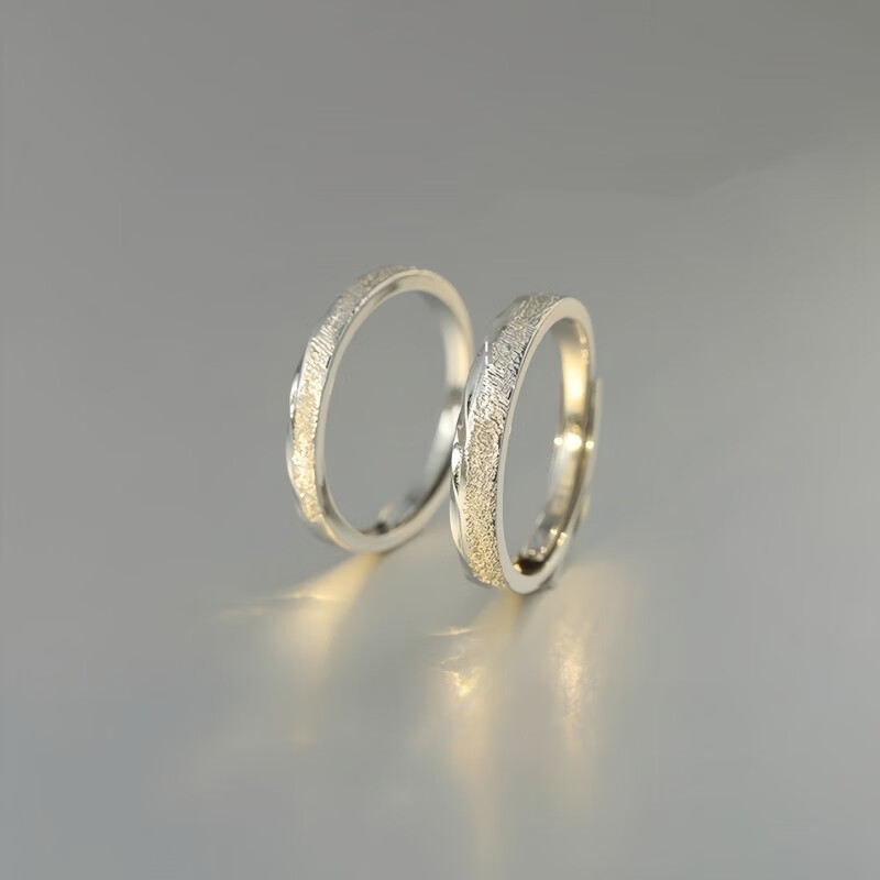 南风情侣对戒925纯银定情信物圣诞礼物 男女一对 开口可调节