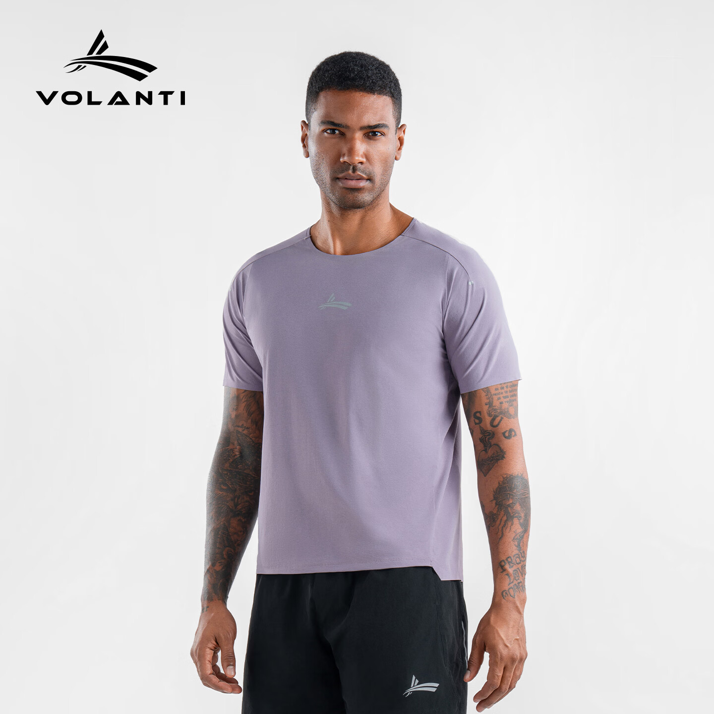 沃兰迪i-skin冰皮运动短袖T恤吸汗透气夏季速干舒适圆领半袖凉感纯色 烟雾紫 S