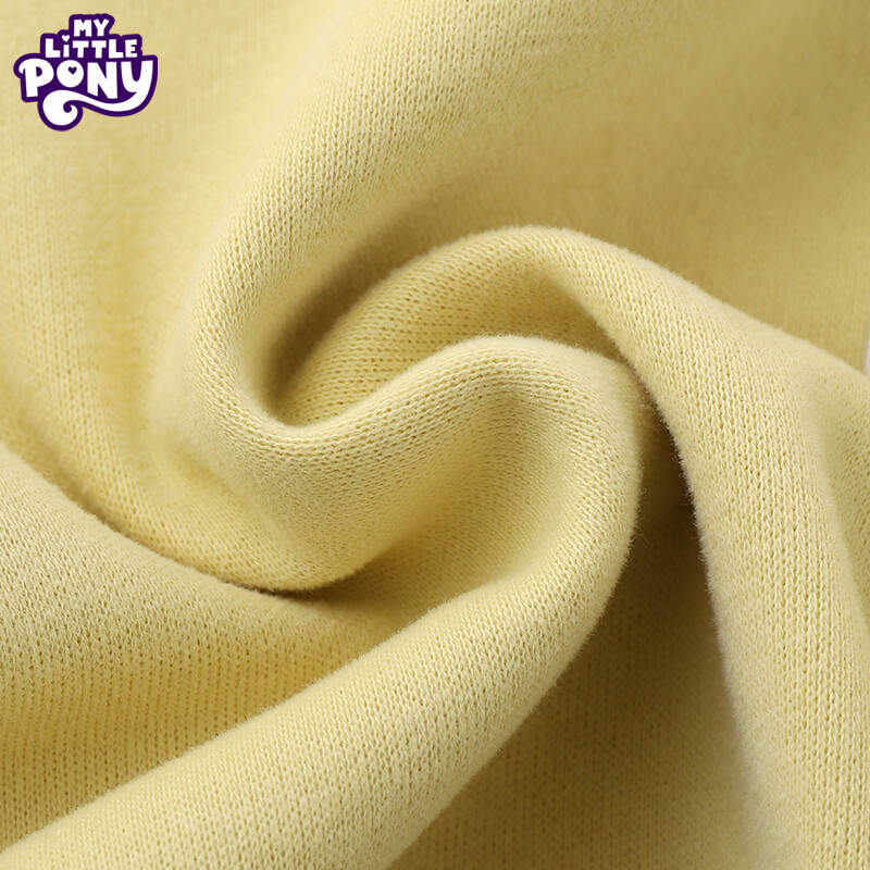 小马宝莉（MY LITTLE PONY）女童套装春秋装2026新款女孩休闲卫衣裤中大童洋气两件套 黄色套装 【短款上衣】 130 建议115-125cm