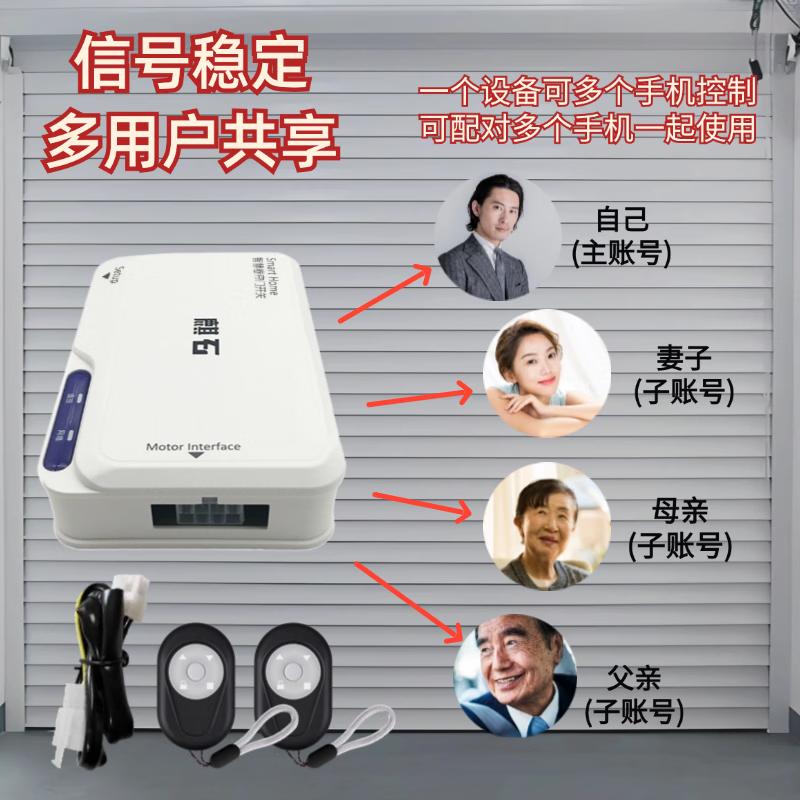 麒石4G卷帘门控制器电动车库门卷闸门控制器手机远程控制开门语音控制 4G链条控制器+2把遥控器