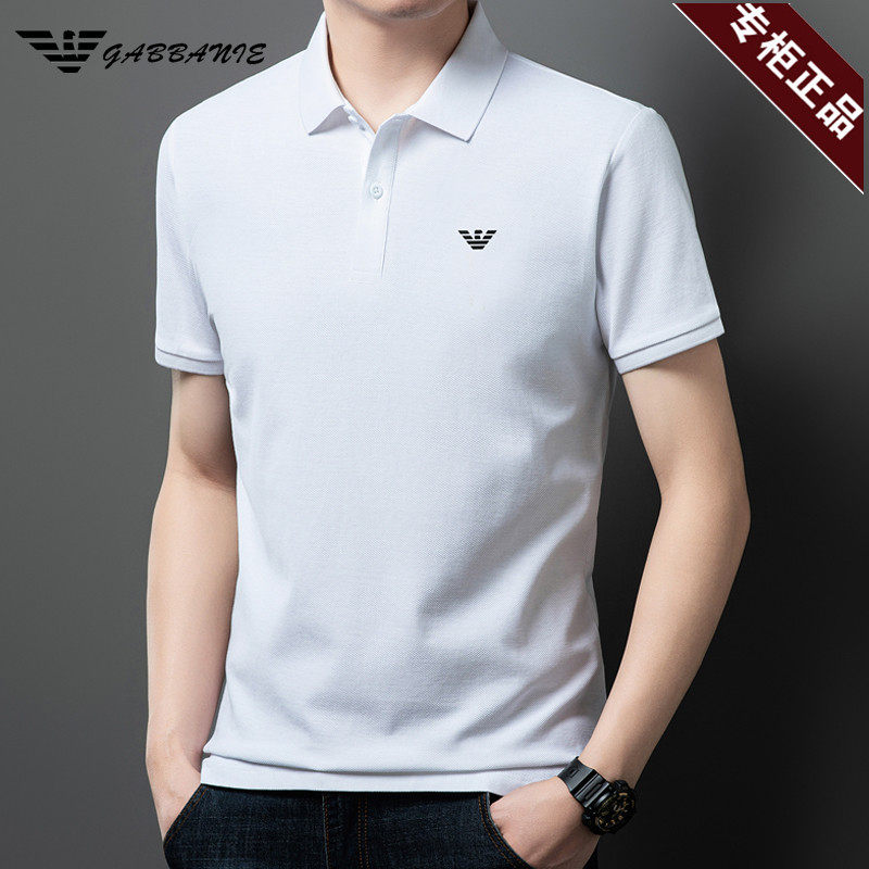 阿玛尼（ARMANI）意大利正品夏季新款潮牌男士翻领高端短袖t恤纯棉polo衫高端专柜 十大奢侈品男装国际一线品牌AG_2521藏青 XL 52__建议130-150斤