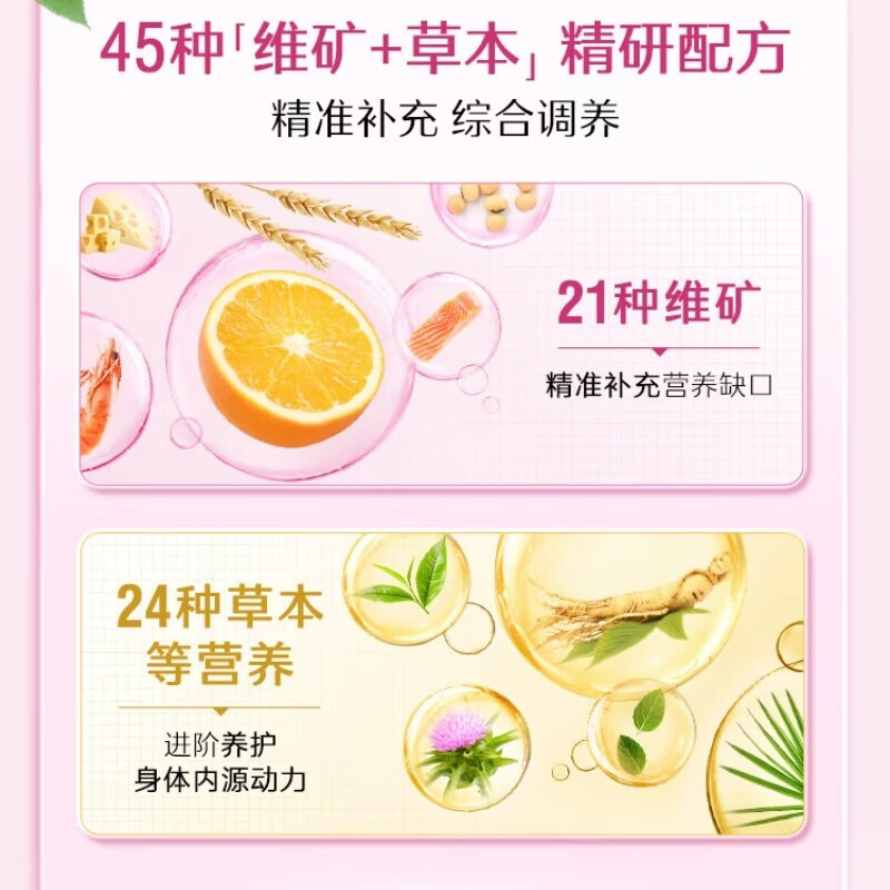 Swisse斯维诗 女士复合维生素b族 维D维C维E烟酰胺钙铁锌营养包120片/瓶