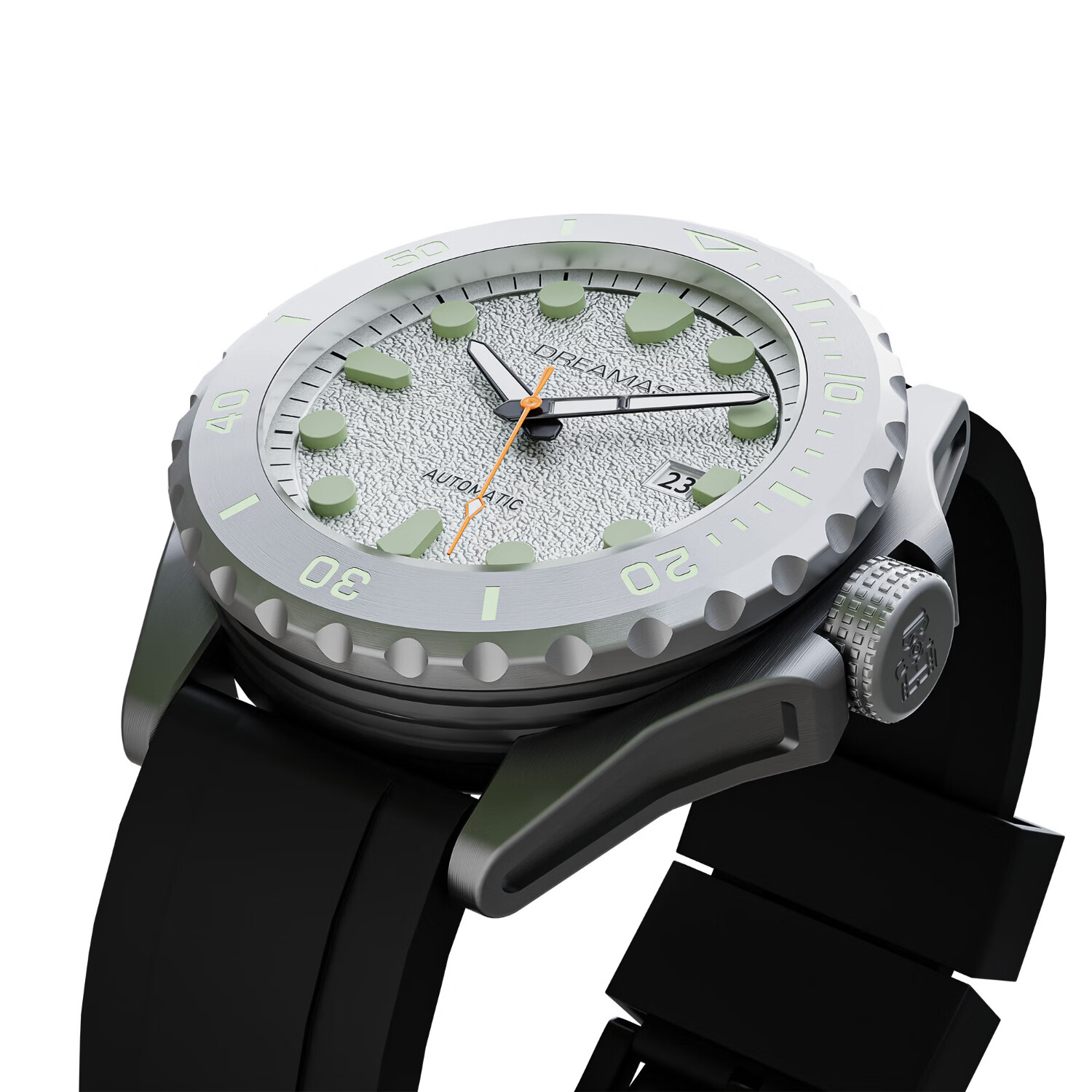 DREAMAS钛合金男士自动机械潜水表 500米防水 瑞士3D夜光 黄金沙表盘 白色 DMS8850
