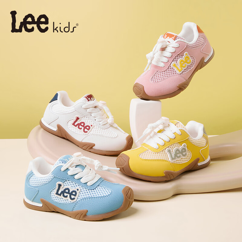 Lee童鞋春夏季新款儿童透气运动鞋男大童百搭跑步鞋女童 蓝色 33 【建议脚长205-210mm】