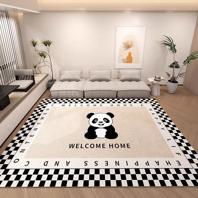 KAYE卡通地毯客厅轻奢高级感沙发茶几垫子大面积免洗卧室床边毯可定制 SJR-Y星愿-panda抱抱 120X160cm