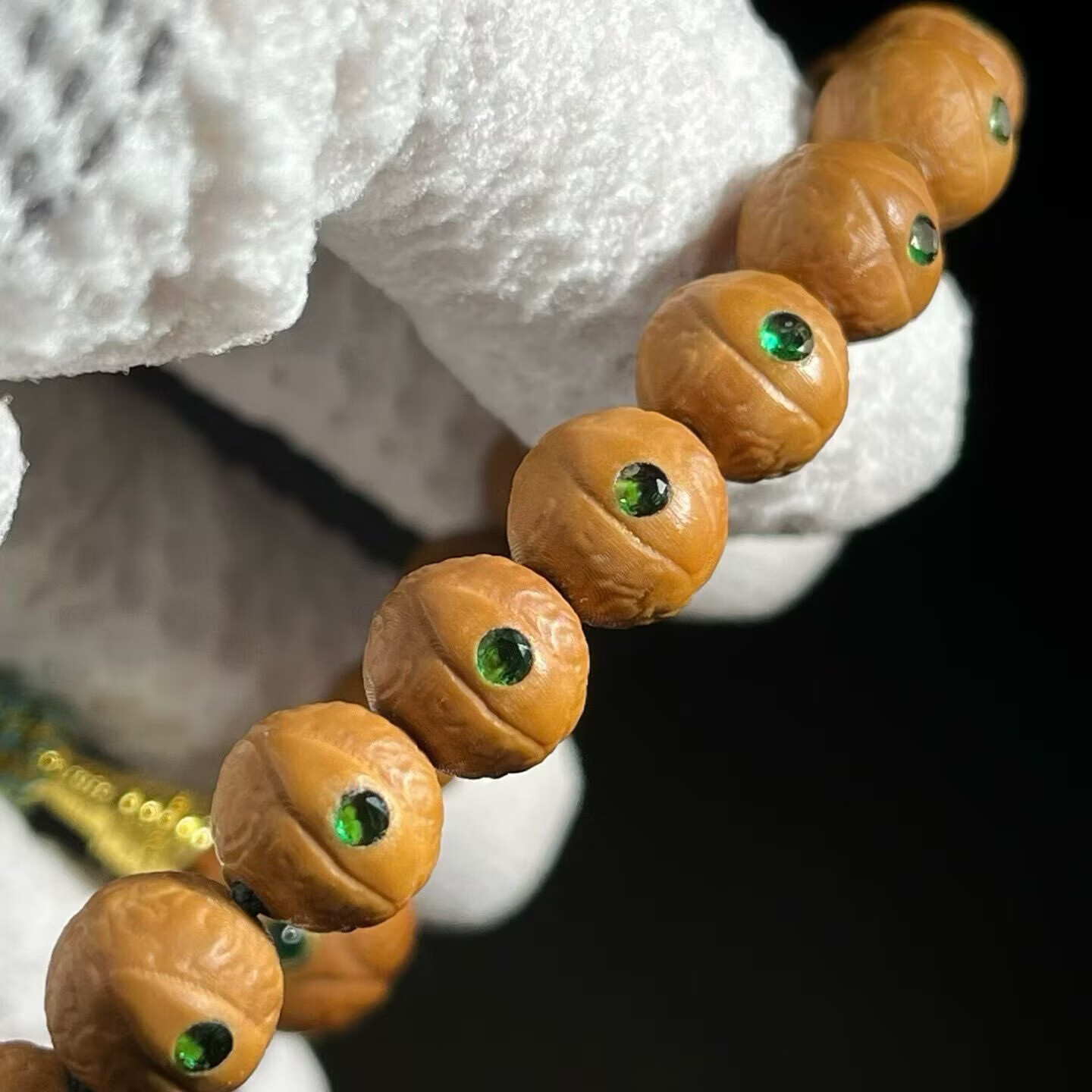 猴头精雕凤眼·小绿手串手链精挑猴头菩提雕刻而成0.9+mm/22+1颗