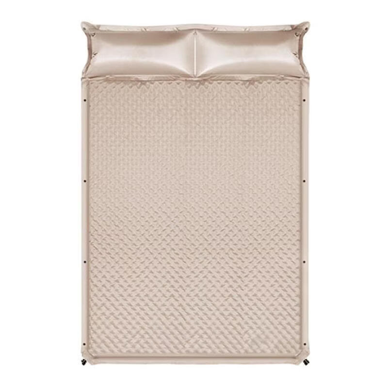 荒野七侠可拼接蛋巢自动充气床垫单人便携户外露营睡垫午休防潮垫帐篷垫 单人款-米白色-192*68*3cm