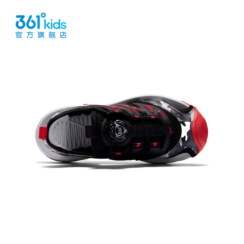 361°童鞋男童包头凉鞋儿童旋钮扣夏季中大童鞋溯溪鞋运动鞋男童鞋 碳黑/能量红色/摩登灰 39