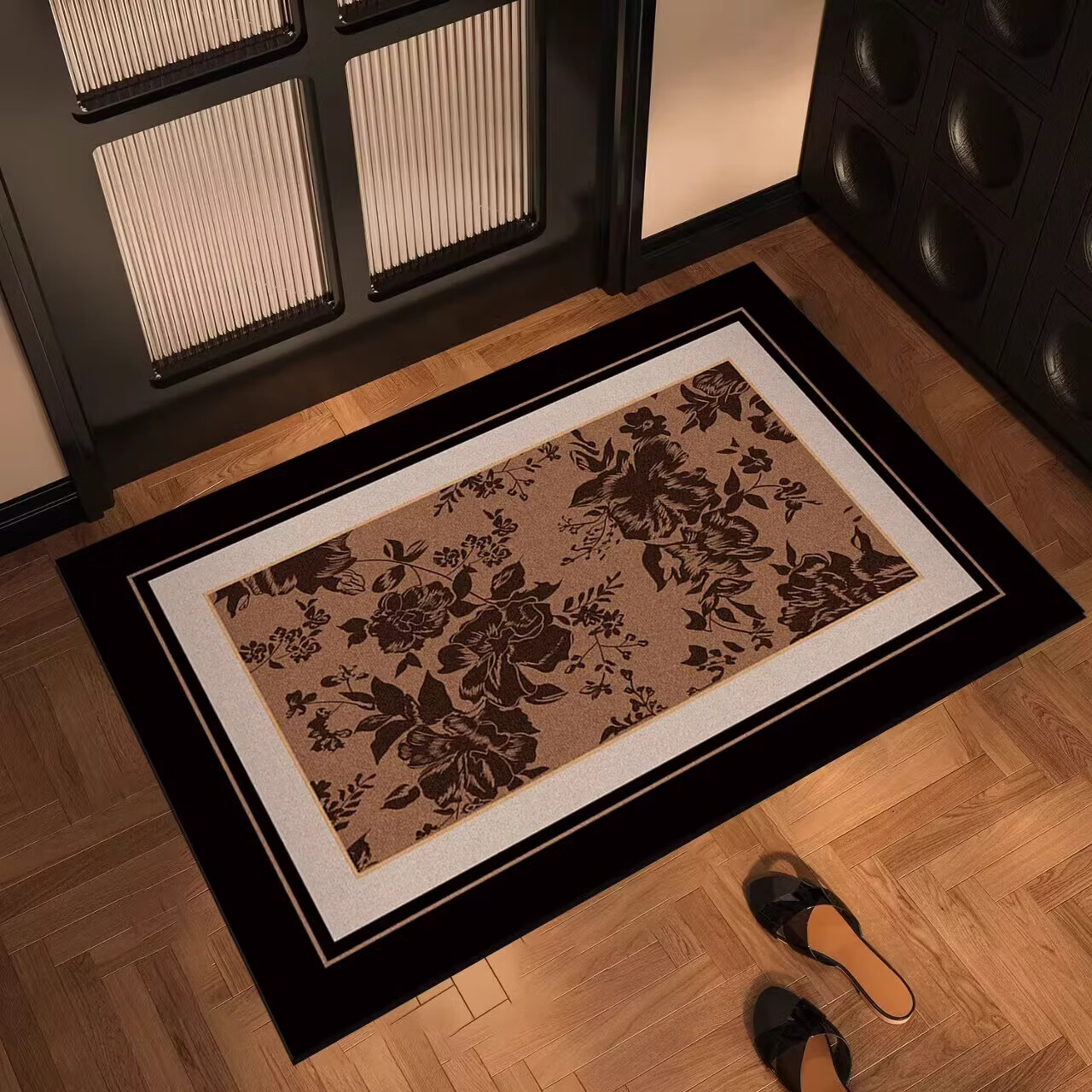 KAYE硅藻泥浴室地垫卫生间门口速干吸水垫子淋浴房防滑垫家用入户脚垫 GZN-K华语-古韵生花 40X60cm