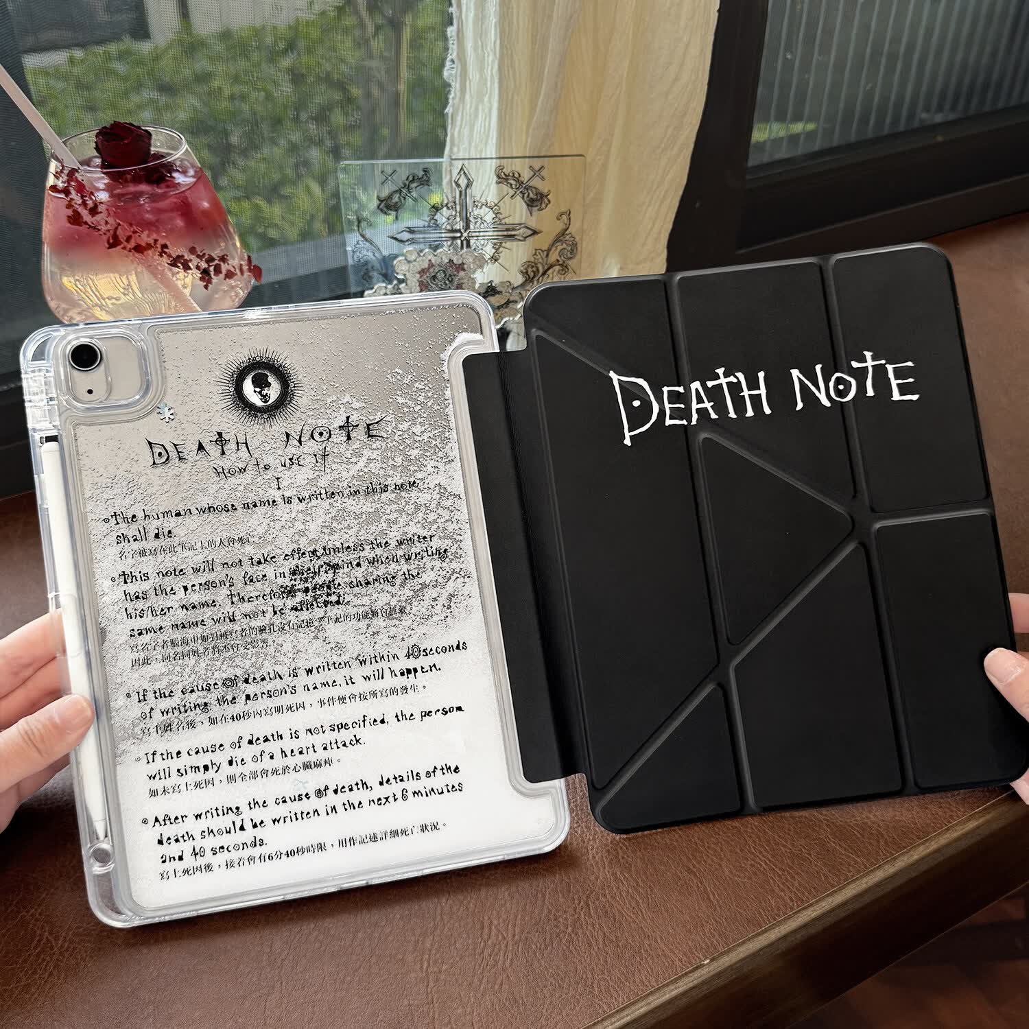 米黛蕾死亡笔记平板壳海贝20268新款雪花流沙适用11保护槽567保护套亚克力9 雪花流麻壳【死亡笔记】自带笔槽双层亚克力防弯升级 iPad7/8/9(10.2英寸)