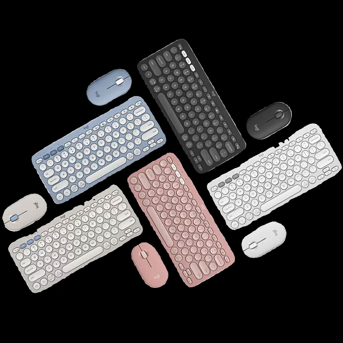 罗技（Logitech）正品无线键鼠套装PEBBLE 2 COMBO无线鼠标K380蓝牙键盘鼠标套装轻薄便携 烟云灰
