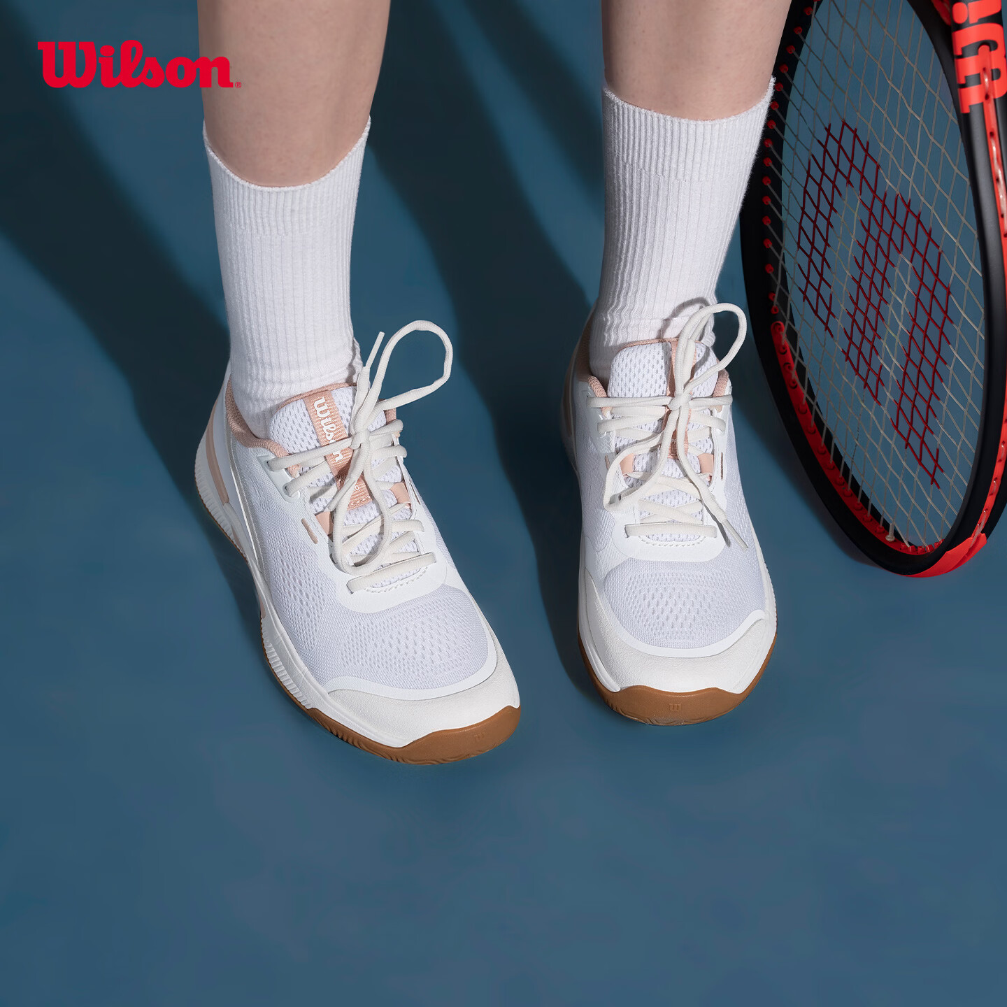 威尔胜（Wilson）官方2026新款INTRIGUE PRO JR青少年专业运动硬地网球鞋 【白色/沙漠粉】WRS339370 37.5 -US 5.0