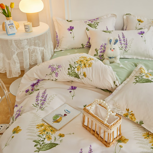 唐纳家纺唐纳床上四件套被套单双人可机水洗裸睡床上用品床单款四件套 亲肤棉四件套-花季如梦【柔软舒适 吸湿透气】 1.8m 床单款 四件套-被套200*230cm