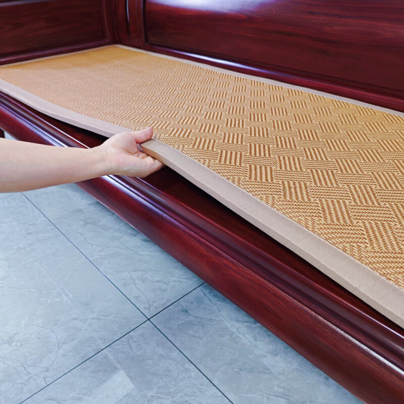 正圣藤席沙发垫四季通用防滑2026年新款加厚凉席实木红木沙发垫夏季 步步高升-冰丝藤+2厘米高弹海绵 40*40cm