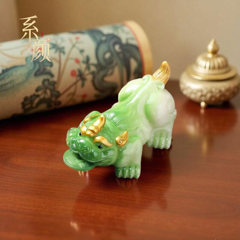 系颜家用可养招财貔貅金蟾变色茶宠摆件茶桌茶道配件轻奢礼品 貔貅(绿色)