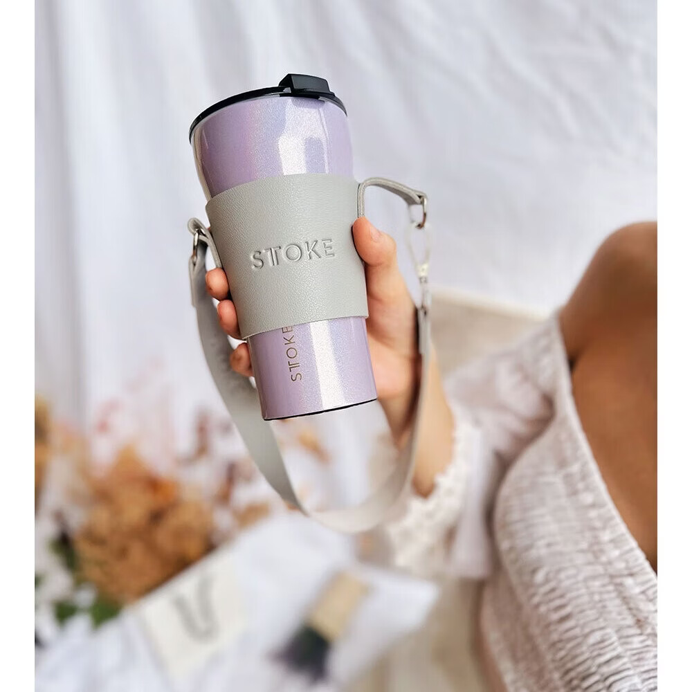 慕咖STTOKE咖啡杯星彩星闪系列密封保温杯陶瓷覆盖内胆随行杯生日礼物 星彩紫460ml【星彩系列】