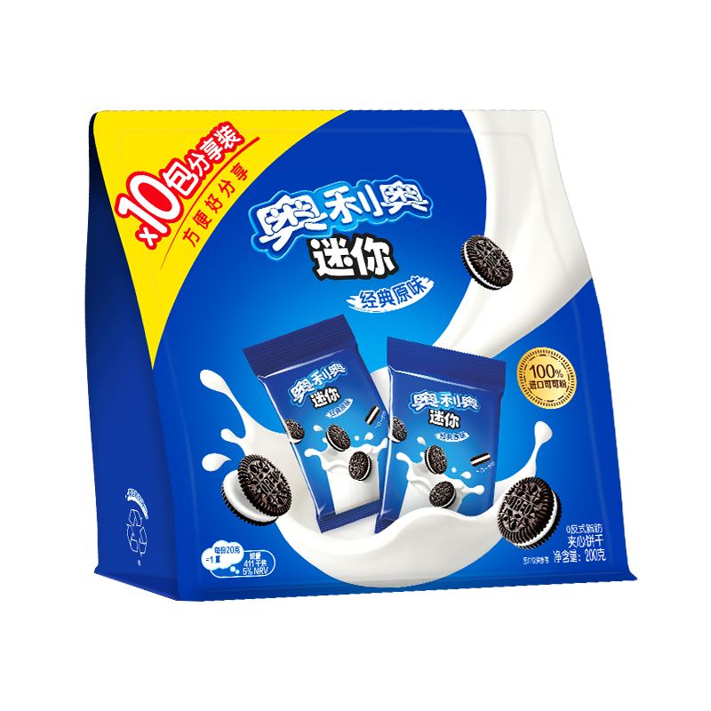 奥利奥（Oreo）迷你分享装原味夹心饼干200g  早餐下午茶休闲零食