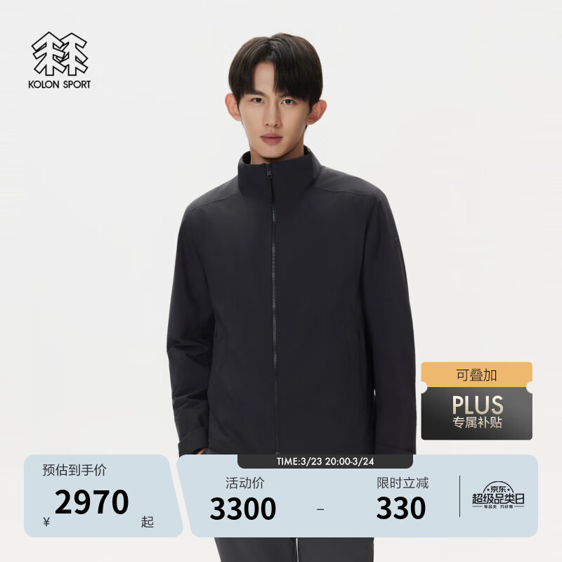 KOLON SPORT/可隆户外棉衣 男士防泼水防风P棉PERTEX棉服 LHPJ5WT857-BK 黑色 2XL 185/104A
