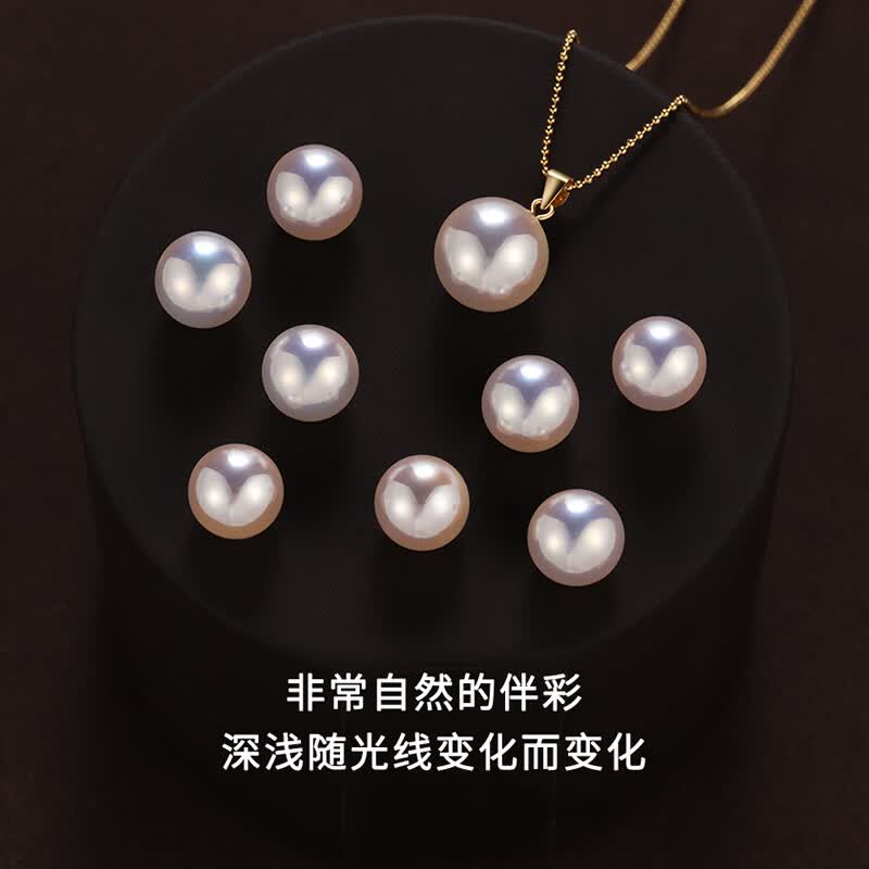 卡伦蒂亚（KARENTIYA）珍珠项链女款2026新款爆款单颗项链吊坠轻奢小众锁骨链颈链不掉色 极光小钢炮-12mm金色链子