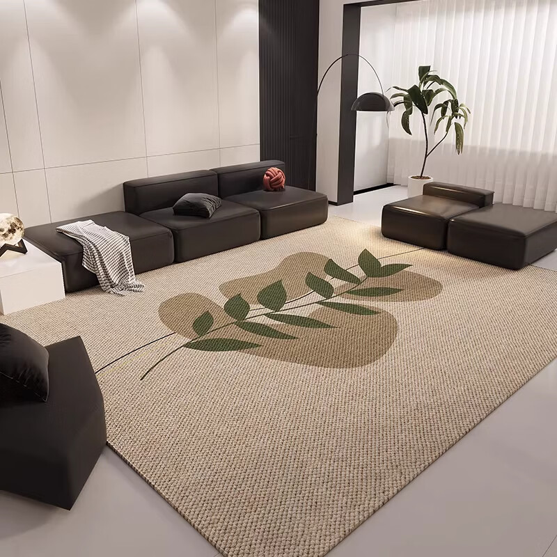 KAYE客厅地毯家用免洗可擦床边毯卧室地垫子加厚大面积全铺沙发茶几毯 QR-K暖阳-01 120x160 cm