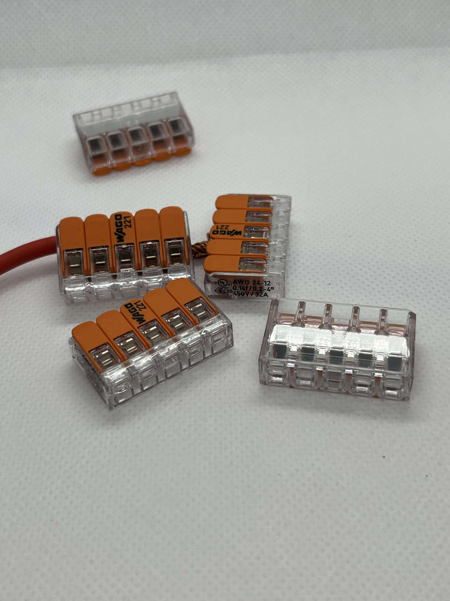 wago德国221-415接线端子十只装连接器电线快速软硬通用分线 221-415 【一分四5口】10只装