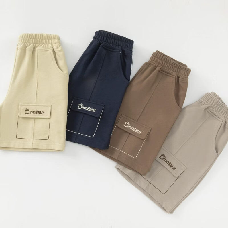 童装批发男童裤子夏季新款儿童五分外穿中裤子 浅杏 90 cm