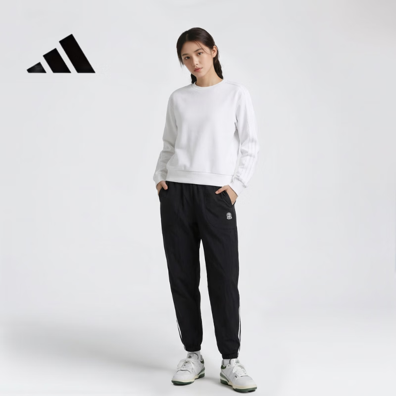 阿迪达斯运动透气舒适女装休闲阔腿裤HF7283 黑色 XL