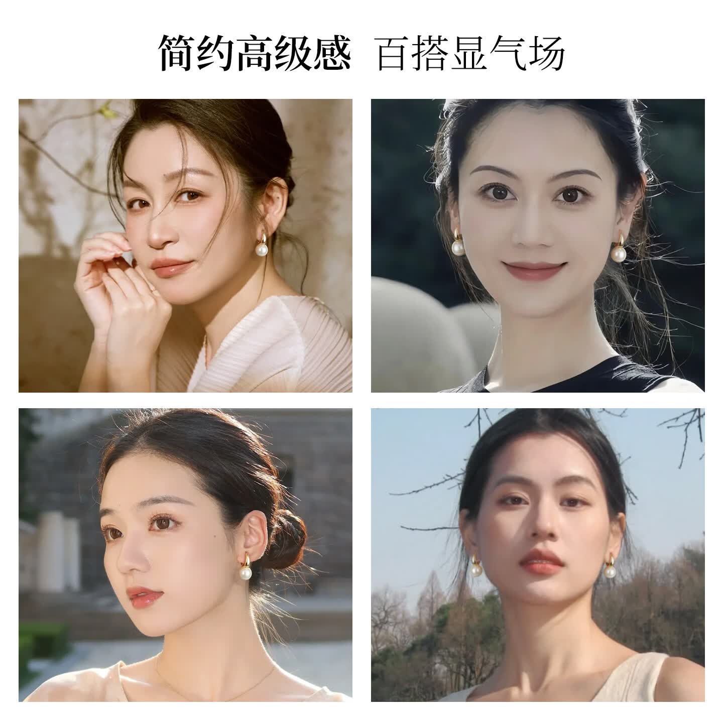 卡伦蒂亚（KARENTIYA）双珠珍珠耳钉女2026新款爆款S925纯银耳饰轻奢高级感气质大气耳环 【正圆强光】香槟奶咖12mm