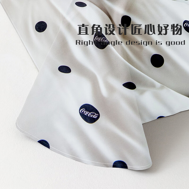 可口可乐亲肤磨毛加厚床单单件防脏被罩 小波点黑 230cm*245cm