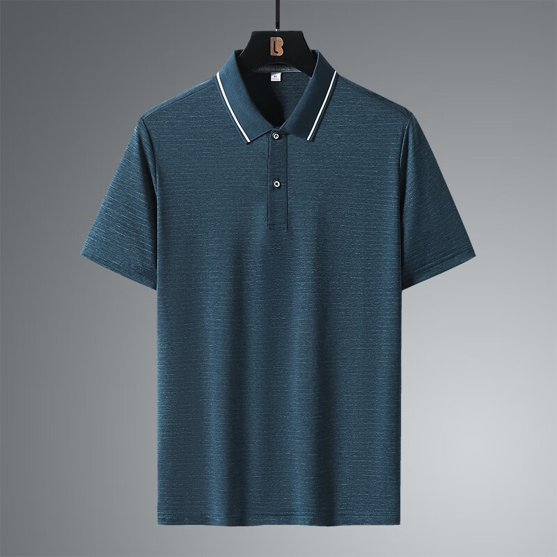 THE ALLEY FAME2026夏季冰丝POLO衫男潮流短袖男大码t恤男商务高端轻奢透气纯色 墨绿色 7XL 京东折扣/优惠券