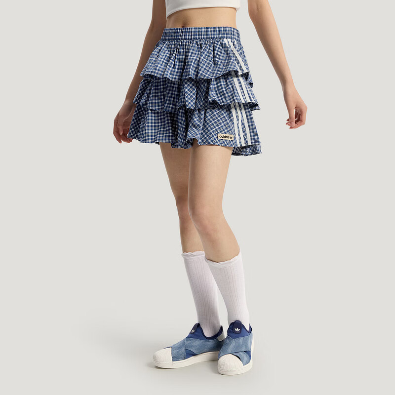 阿迪达斯（adidas）三叶草女裙 2026夏季新款潮流舒适百搭运动休闲半身裙短裙蛋糕裙 KU9398 评价返10元 M