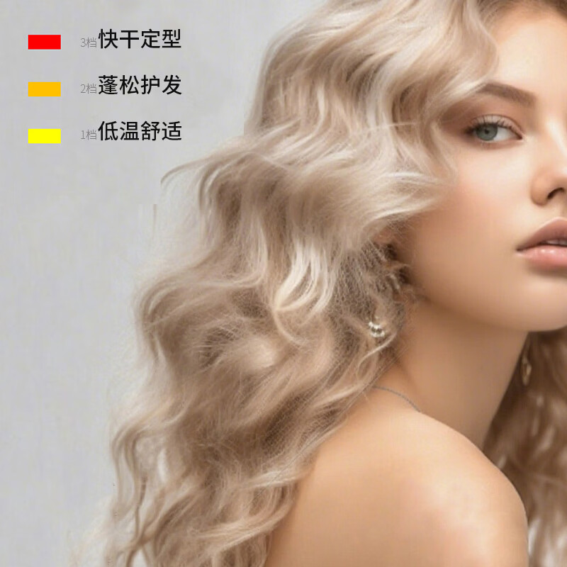 TODI汤迪蓬松感高速吹风机舒适风轻巧速干负离子电吹风 家用大功率吹风筒 生日礼物送女友 邦迪蓝