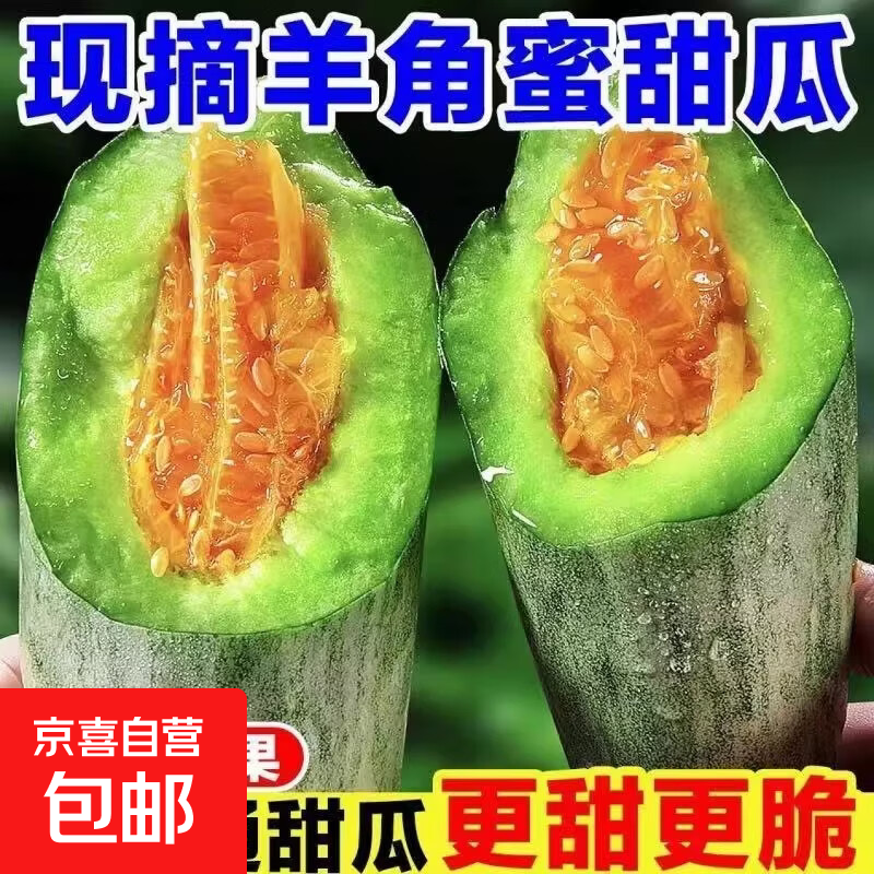 羊角蜜甜瓜新鲜水果头茬脆甜蜜瓜当季现摘香瓜时令山东羊角脆包邮 羊角蜜瓜 带箱5斤（净重4.5斤） 200g