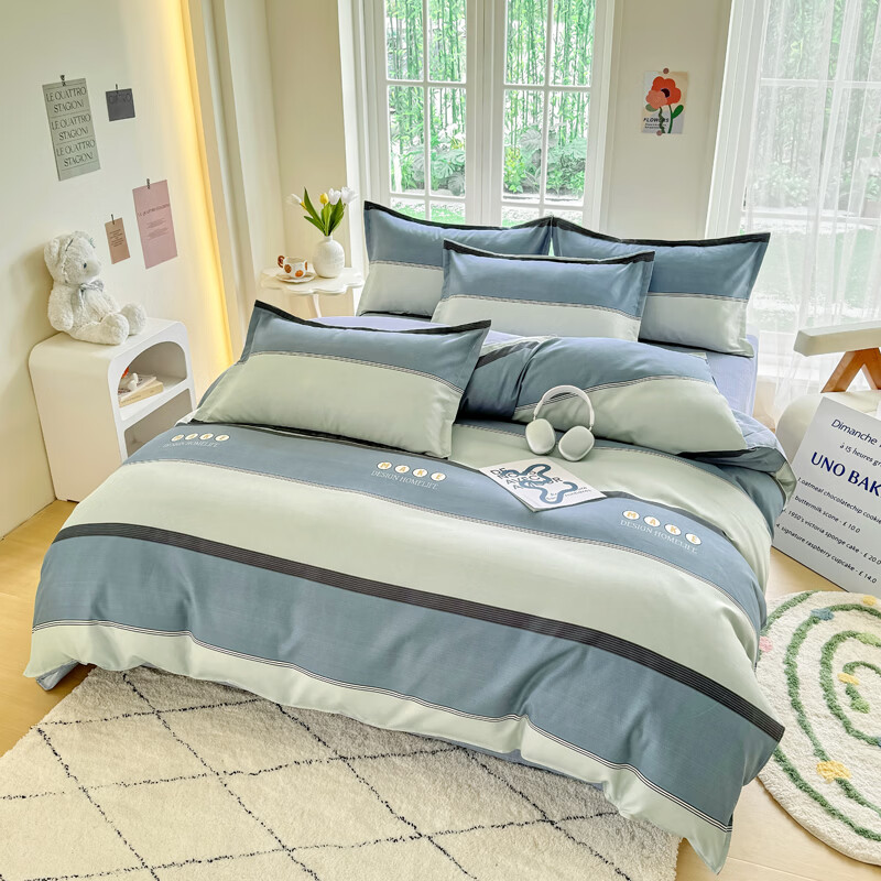 唐纳家纺亲肤棉磨毛四件套床单被套加厚磨毛被罩家用床上用品套装2026新款 磨毛四件套-经典魅力 床单款 1.8m 四件套