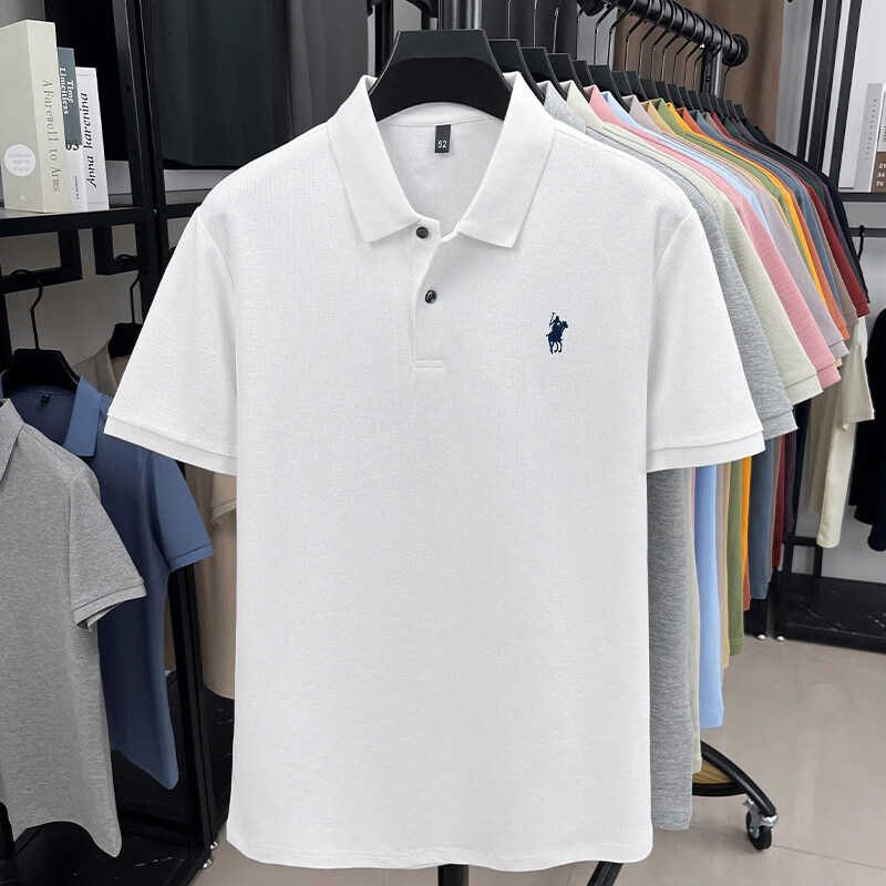 POLO SPORT【奥莱品牌折扣】保罗短袖T恤男夏季新款翻领刺绣小马标纯棉体恤 2025白色 【100％纯棉】2026 M -165码 【适合100-120斤】