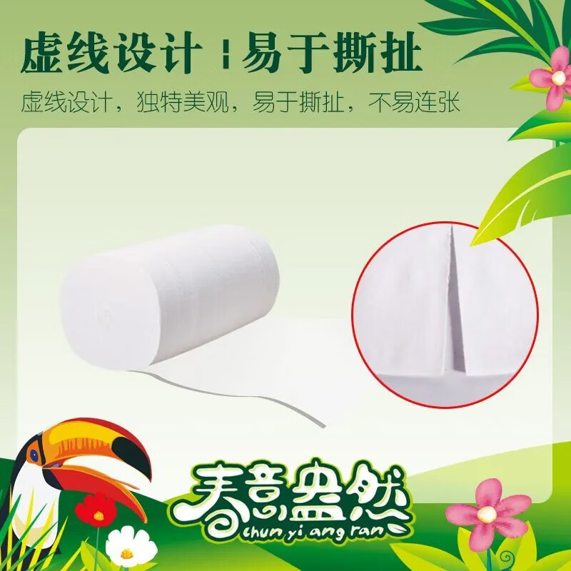 雨森(YUSEN)纸 春意盎然1000g/12卷 卫生纸 无芯卷纸家用纸巾五层 卷纸 5层 83.3g/卷*24卷