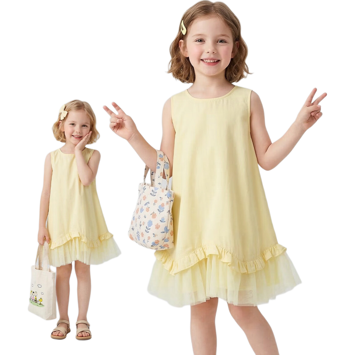 ���ڲ��������ı���ͯװŮͯ����ȹ2026�ļ��¿�����Ů�����乫��ȹ��ͯ��װ����ȹ�� ��ɫ 90 ��������80-90cm 59.9Ԫ