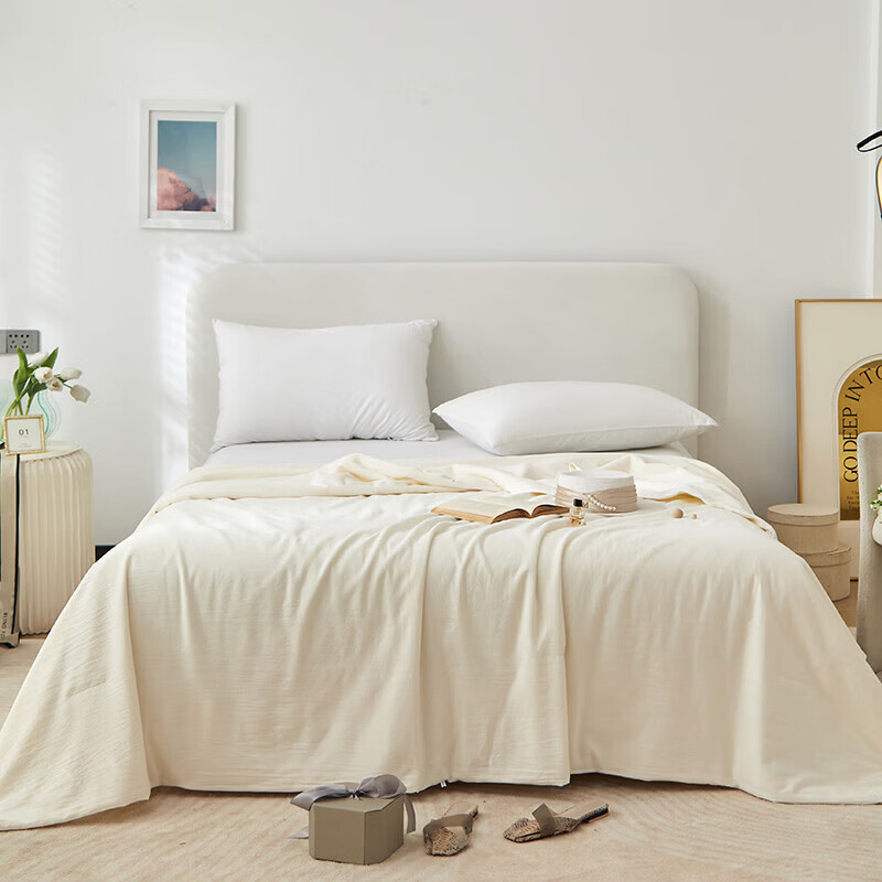 恒源祥被子大豆空调被A类柔软透气简约纯色学生宿舍居家单双人春夏被 白色 150cm*200cm