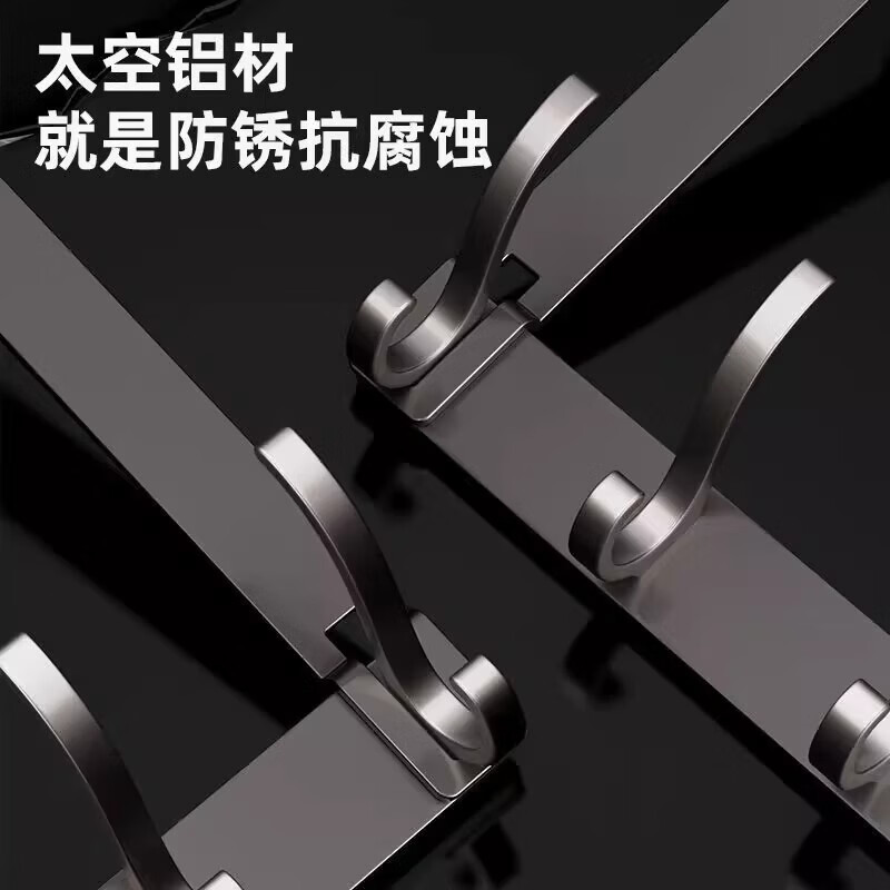 免打孔门后挂钩挂架衣帽钩置物架衣服收纳架门后背条式壁挂钩 【免组装】12CM静音门后钩奶白8钩