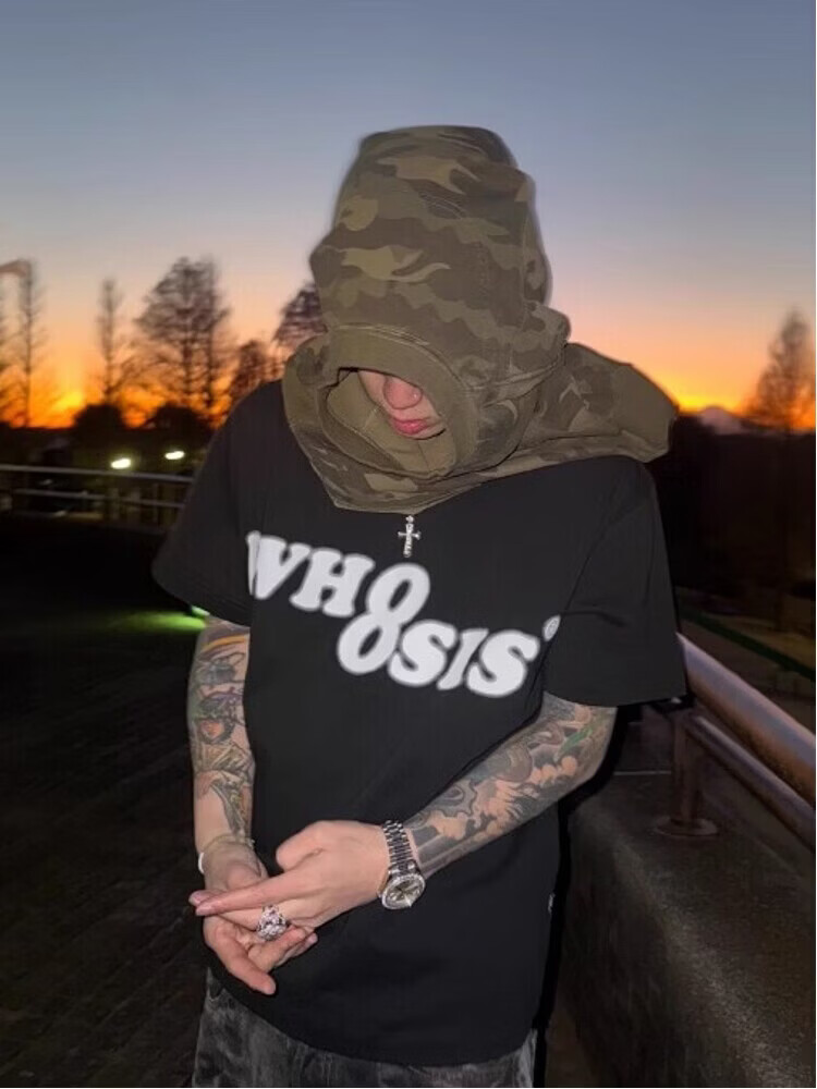 WHOOSIS（不知其名）幻影logo短袖男夏纯色重磅美式多巴胺情侣上衣女T恤 灰色 XL （现货）